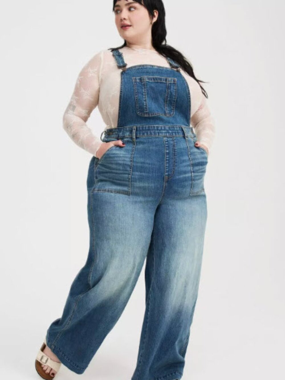 Torrid Wide-Leg Stretch Denim Overall Size 10s NWT!!